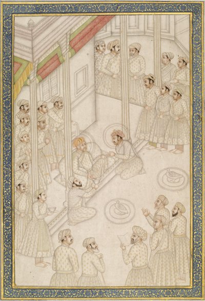 Imperatore Mughal Akbar che tiene corte durante la sua ultima malattia da Unbekannt Unbekannt